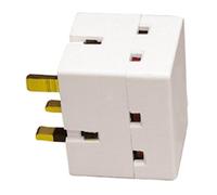 kenable 3 Manera Bloquear Enchufe Divisor 13a Llave Principal Adaptador con 13a Fuse [3 Way]