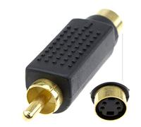 kenable Adaptador Convertidor S-Video SVHS 4 Pin a RCA Fono Compuesto Bidireccional Chapado en Oro