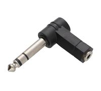kenable Adaptador Jack de 3,5mm Hembra a 6,35mm Macho Estéreo Acodado en Ángulo Recto para Ahorro de Espacio