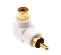 kenable Adaptador RCA Phono Acodado 90 Grados Blanco Audio Macho a Hembra Contactos Dorados