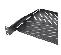 kenable Bandeja Ventilada Cantilever 1U 300mm Negra para Rack 19 Pulgadas - Estante con Ventilación Lateral y Reborde Trasero