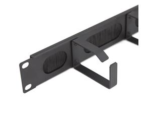 kenable Barra anillada 1U de la gestión del cable con 4 anillos y gabinete de datos del cepillo estante de 19 pulgadas