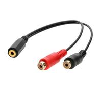 kenable Cable Adaptador Corto Jack Hembra 3.5mm Estéreo a 2 RCA Hembra Fono con Contactos Dorados