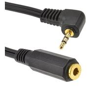 kenable Cable Adaptador de Audio Jack 3.5mm Hembra a 2.5mm Macho Estéreo Acodado en Ángulo Recto Dorado 10cm