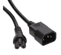 kenable Cable Adaptador de Corriente IEC C14 Hembra a C5 Macho Trébol 0,75mm 15cm Negro
