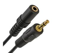 kenable Cable Alargador Auriculares Jack 3.5mm Macho a Hembra Estéreo Conectores Chapados en Oro 3m Negro