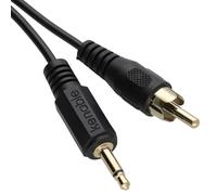 kenable Cable Audio Jack 3.5mm Mono Macho a RCA Phono Macho Bidireccional Apantallado Negro 1.2m