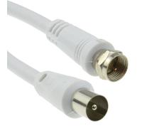kenable Cable coaxial de satélite a TV tipo F Plug to RF Fly Lead RG59 1,5 m blanco [1,5 metros]
