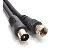 kenable Cable Coaxial Satélite a TV Antena F Type Macho a RF Aéreo RG59 75 Ohm 1,5m Negro