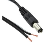 kenable Cable de Alimentación DC Macho 2.5mm x 5.5mm a Extremos Pelados 75W para Dispositivos de Baja Tensión LED Solar 5m Negro