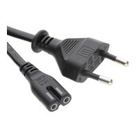 kenable Cable de Alimentación Euro Enchufe 2 Pines a Conector C7 Figura 8 para Portátiles Reproductores CD Equipos Audio Video 3m Negro
