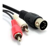 kenable Cable de Audio DIN 5 Pines Macho a 2 RCA Fono Macho Estéreo para Altavoces y Equipos Hi-Fi 2m Negro