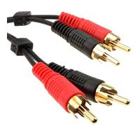 kenable Cable de Audio Estéreo RCA Fono 2 a 2 Enchufes Chapados en Oro para Reproductor CD DVD a Amplificador HiFi Negro 1,2m