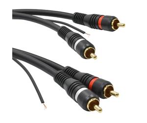 kenable Cable de Audio Fono RCA Doble Blindado Cobre Libre de Oxígeno con Cable de Tierra 2m Negro