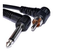 kenable Cable de Audio Jack Mono 6,35mm a RCA Macho Acodado 1m - Conector Mono Jack 6,35mm a Phono RCA con Extremos en Ángulo Recto Negro