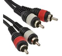 kenable Cable de Audio RCA Estéreo Macho a Macho con Blindaje 2 Conectores Fono Niquelados 0,3m 30cm