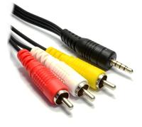 kenable Cable de Audio y Vídeo 3.5mm Jack 4 Polos a 3 RCA Fono Compuesto Estéreo 1m Negro