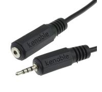 kenable Cable de Extensión Jack Macho a Hembra 2.5mm 4 Polos 3 Bandas para Audio y Vídeo AV 0.5m Negro