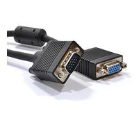 kenable Cable de extensión para monitor SVGA HD15 de 15 pines macho a hembra, 0,5 m, color negro