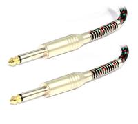 kenable Cable de Guitarra Blindado Helicoidal Jack 6.35mm Mono Oro 5m - Cable Instrumento Profesional con Conectores Metálicos y Protección Electromagnética para Estudio y Directo
