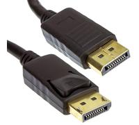 kenable Cable DisplayPort Macho a Macho con Bloqueo Gold 0,5m Negro - Conexión Digital Audio/Vídeo para Monitor PC y Home Cinema