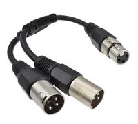 kenable Cable Divisor XLR 1 Hembra a 2 Macho 3 Pines Adaptador Audio Balanceado 25cm Negro