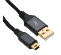 kenable Cable USB 2.0 A a Mini-B 5 Pines Trenzado Metal 24AWG Alta Velocidad Datos y Carga 2 m [2 metros/2m]