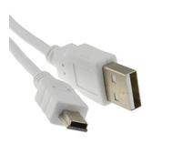 kenable Cable USB 2.0 de alta velocidad A a mini-B de 5 pines, cable de alimentación y datos, 1 m, color blanco