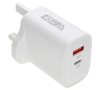 Kenable - Cargador rápido GaN USB C doble puerto 45W para Apple MacBook Neo Air, iPhone 17 16 15, iPad Air Pro, Pixel 10 9 8 XL, Galaxy Fold S25 S24 A56 A26 - Blanco
