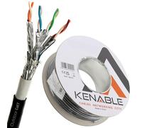 kenable Carrete de Cable de Datos Cable de Ordenador Ethernet de Cobre Externo CAT7 para Exteriores, 50 m, Color Azul