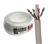 kenable Carrete de cable de red Ethernet de cobre para uso exterior CAT6, 50 m, color blanco [50 metros]