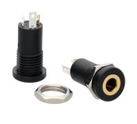 kenable Conector Hembra Jack 3.5mm Estéreo para Panel con Terminales de Soldadura, Adaptador de Audio Aux Empotrable - 2 Unidades