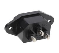 kenable Conector IEC C14 10A Macho Chasis Panel 3 Pines con Terminales 6.35mm Pestañas Montaje Frontal/Trasero