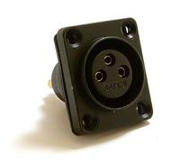 kenable Conector XLR Hembra 3 Pines para Chasis con Junta de Sellado, Terminales de Soldadura, Contactos Chapados en Oro, Panel Empotrable