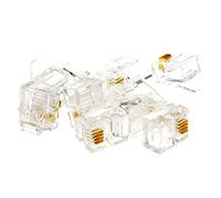 kenable Conectores RJ11 6P4C para Crimpar Cables ADSL Teléfono - Terminales Plug Modular 4 Pines 6 Posiciones - Pack de 10