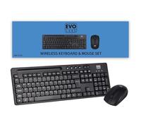 kenable Conjunto Inalámbrico Teclado QWERTY Completo y Ratón 4 Botones con Soporte Tablet para PC Portátil 2.4GHz