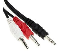 kenable Estéreo Conector Jack Clavija a Gemelo Mono Rojo & Blanco 3,5 mm Clavijas Audio Divisor Cable 3 m [3 metros]