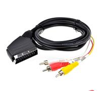 kenable Euroconector Clavija In/Out a Rojo Blanco Amarillo RCA 3 x Fono Clavijas AV Cable 2 m [2 metros]