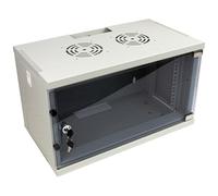 kenable FLAT PACK - Puerta de cristal para armario de datos de pared para rack de 48.3 cm 6U 300 mm, color gris