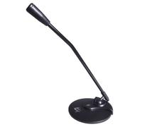 kenable Micrófono de Sobremesa Giratorio Compacto y Ligero para PC, Base Estable, Conector Jack 3.5mm, Cable 1.2m, Negro
