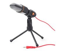 kenable Micrófono de Sobremesa para PC Portátil con Trípode Jack 3,5mm SKYPE/Teams/Zoom Cable 1,2m Negro