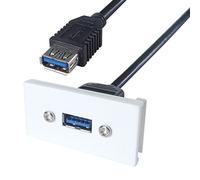 kenable Módulo de Placa Frontal USB 3.0 SuperSpeed Tipo A Hembra Montaje en Panel con Cable de 15cm Blanco