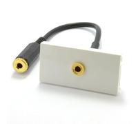 kenable Módulo Faceplate Premontado con Conector Jack Estéreo 3.5mm Montaje en Panel Cable 15cm Blanco