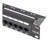 kenable Panel de conexiones Cat5e 24 puertos RJ45 19 pulgadas Rack montable 1U y barra trasera