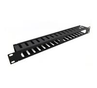kenable Panel de Gestión de Cables Metálico 1U para Rack 19 Pulgadas con Ventilación Negro