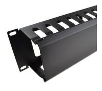 kenable Panel de Gestión de Cables Metálico 2U para Armario Rack 19 Pulgadas con Ventilación Negro