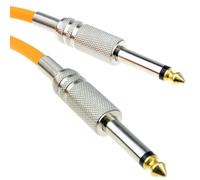 kenable Pro 6,35 mm Bajo Ruido Guitarra Cable Metal Conectores Naranja 5 m Oro [5 metros/5m]