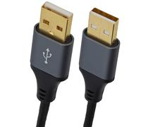 kenable Pro Metal USB 2.0 24AWG A Plug to A Male High Speed Braided Cable 0.5m