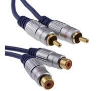 kenable Puro OFC HQ 2 x RCA Fono Extensión Clavija a Enchufe Audio Cable Oro 2 m [2 metros/2m]