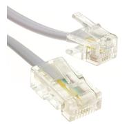 kenable RJ11 Masculino Clavija a 4 Alambre RJ45 Masculino Clavija Plano Cable Cable 2 m Blanco [2 metros/2m]